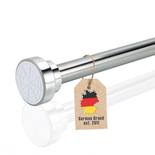 Asta telescopica Intirilife in ARGENTO 55-85 cm- Asta estensibile, in acciaio inox, regolabile, antiscivolo, versatile senza forare e avvitare- Asta a morsetto asta tenda doccia Asta tenda