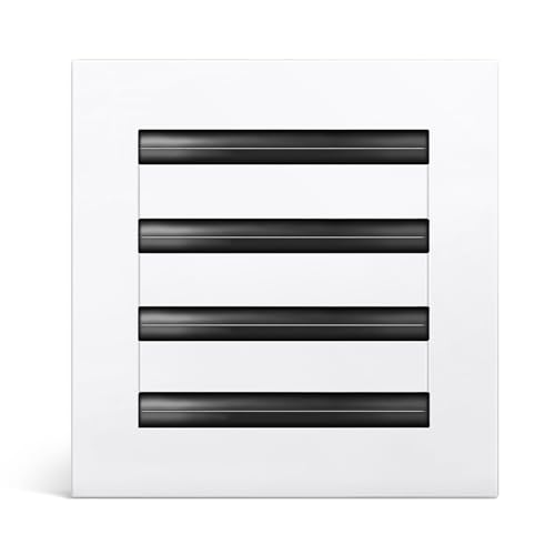Sorevia Modern AC Vent Cover 8x8 (Duct Opening Cutout) - White Sleek Decorative Air Vent - Standard Linear Slot Diffuser - All Aluminum Register Grille for Ceiling Walls & Floors