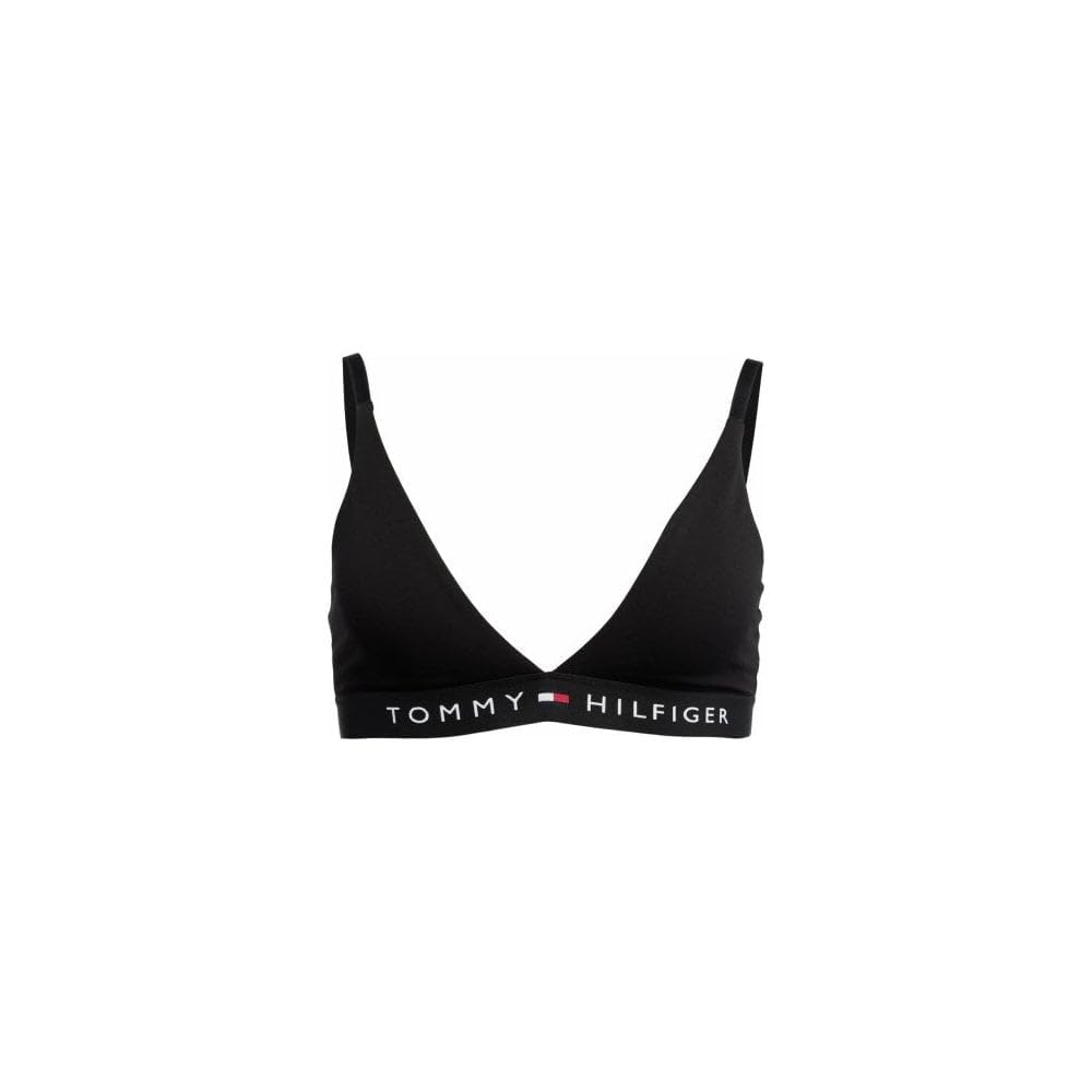 Tommy Hilfiger Women's Black Th Original Unlined Triangle Bra,  Xl