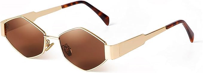 Retro Hexagon Sunglasses For Women & Men | Trending, Stylish & Durable Metal Frame Vintage 90s Sunglasses With UV 400 Protection Lenses-image-24