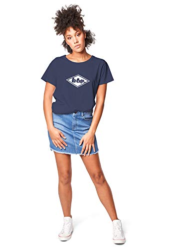 Lee Cooper Diamond Logo Tee T-Shirt, Bleu, S Femme