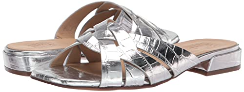 Naturalizer Women's Ashford Slide Sandal, Silver, 8.5 Wide #TOP6