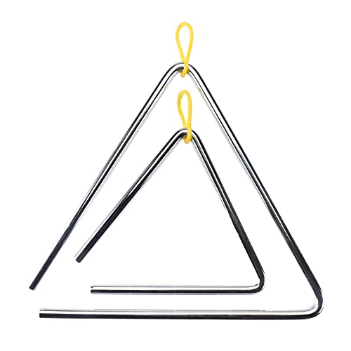 Patioer 6 Pack Triangle Instrument Set (4\" 5\" 6\" 7\" 8\" 9\"), Musical Triangle Instruments Holder Hand Percussion Instrument Triangles