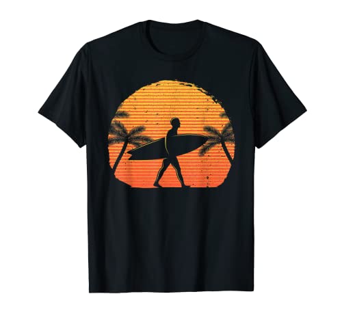 Cool Surfer Per Uomini Donne Tramonto Spiaggia Surf Retro Surf Maglietta