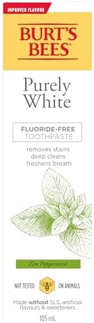 Burt's Bees Toothpaste, Fluoride Free, Purely White, Zen Peppermint, 105 mL