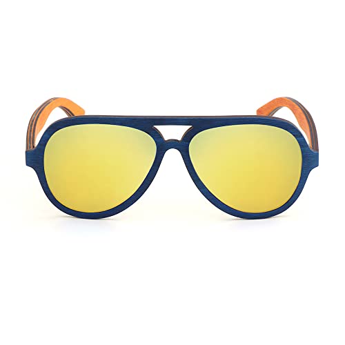 Polarized Full Wood Aviator Sunglasses for Men and Women 100% UVA/UVB Ray Protection Polarized Lens2