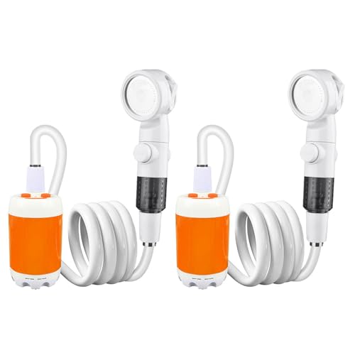 OOLA.DETAL Pack of 2 Wireless Rechargeable Portable Shower Uprgades for Outdoor Camping Bathing Pet & Garden Watering