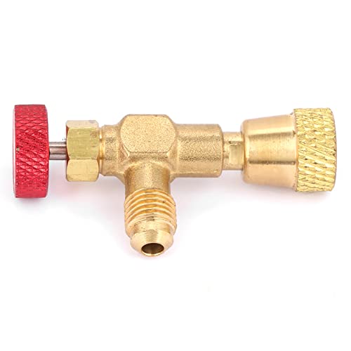 Válvula de control de latón 1/4" - 5/16", para manguera de carga de refrigerante R410A miniatura 3