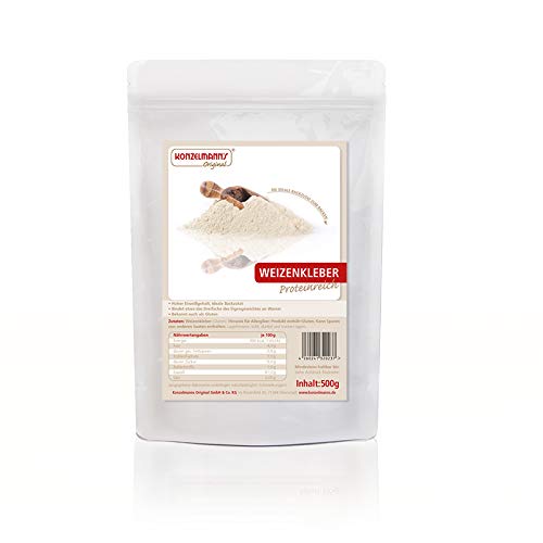 Konzelmann’s Original - 500g Weizenkleber Gluten - Vielseitiger natürlicher Weizenkleber zur Unterstützung der eiweißreichen und ketogenen Ernährung Cover