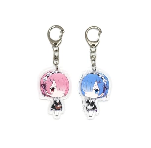 EBTY DREAMS Inc. - Set of 2 Re:ZERO Starting Life Another World Acrylic Keychain Rem, Ram v3