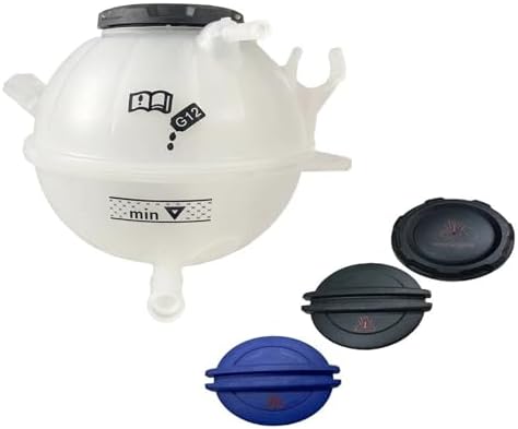 Coolant Radiator Expansion Tank, for VW, for Tiguan, for Skoda, for Seat, for A3 1K0121407 3B0121321 Radiator Coolant Overflow Expansion Tank Bottle+Cap Engine Coolant Expansion Tank(B- Black Cap)