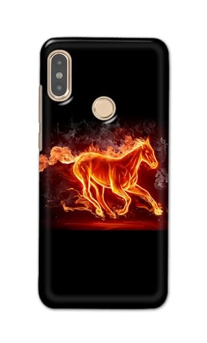 Image of PRINTFIDAA Plastic Printed Hard Back Cover Case For Mi Redmi Note 5 Pro Back Cover (Fiery Horse) -112