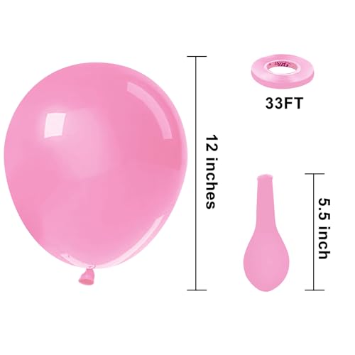 Image of KBZVNAF Pink Latex Party Balloons 50 Pack 12 inch | Light Pink Helium Matte Balloons for Birthday Wedding Baby Shower Gender Reveal Party Decorations