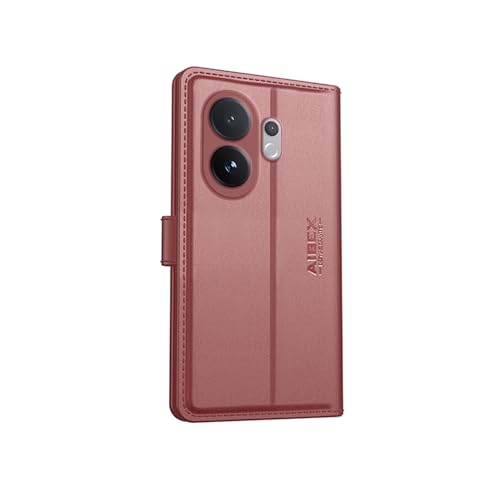Image of AIBEX Compatible for Vivo V60E 5G / Vivo T4 Pro 5G / Vivo V60 5G Flip Cover Leather Finish with Magnatic Closure | Inside TPU with Card Pockets | Wallet Stand | Complete Protection Flip Case -Brown