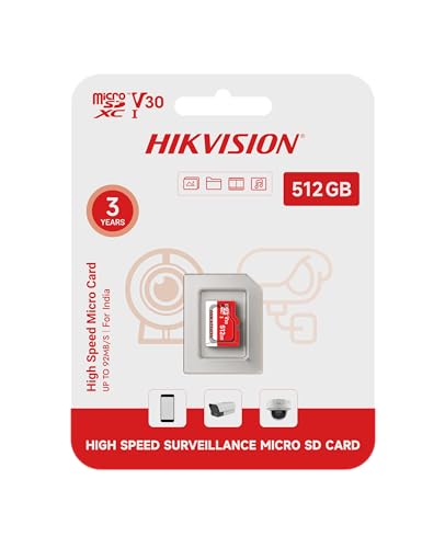 Image of HIKVISION Extreme 512GB microSDXC Memory Card Class 10, V30, 92MB /s Read, 55MB /s Write Speed | Compitable with Smartphones, Camera, CCTV | Drop Protection | Memory Card | 3 Yrs Warranty.