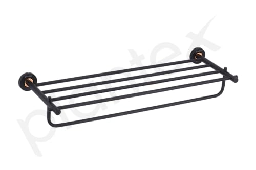 Image of Plantex Brass with 304 Grade Stainless Steel Towel Hanger for Bathroom /Towel Rack /Towel Holder /Bathroom Accessories - RDAB (Black)