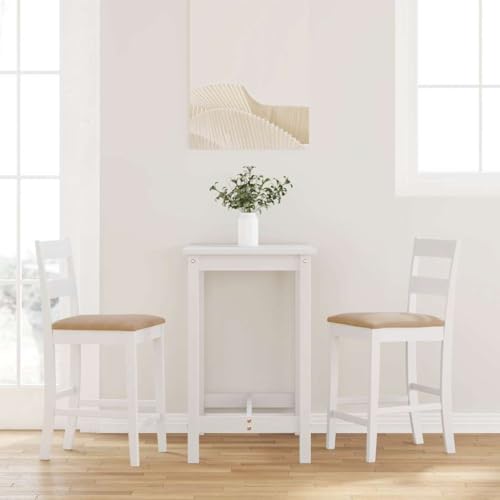 Tabourets de bar avec coussins blanc chaises de jardin hevea
