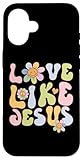 Photo Gallery groovy love like jesus religious god christian graphic custodia per iphone 16 Photo Gallery groovy love like jesus religious god christian graphic custodia per iphone 16