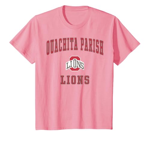 Ouachita Parish High School Lions T-Shirt C1 T-Shirt, Youth, Pink, Small