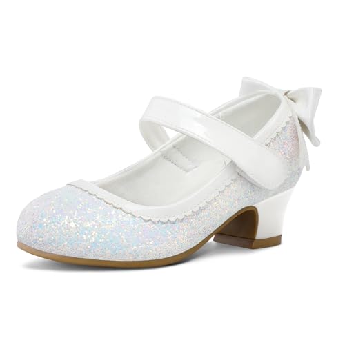 Image of K KomForme Girls Dress Shoes Toddler Glitter Mary Jane Heels | Princess Pumps,Party Wedding Shoes