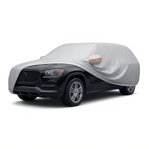 Image of myTVS 100% Waterproof Car Body Cover for Mercedes GLS - Custom-Fit, Double-Layer, UV & Dust Proof, Mirror Pockets & Elastic Clip Lock (CSK 12)