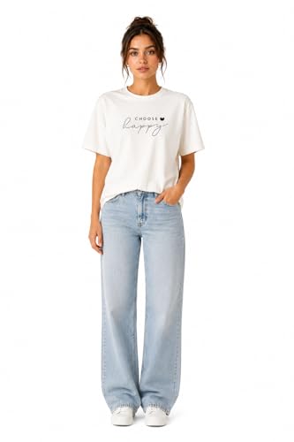 Image of Women's Cotton T-Shirt | Over Sized Fit Half Sleeve | 100% Cotton Women T Shirt | Aesthetic Summer Wear