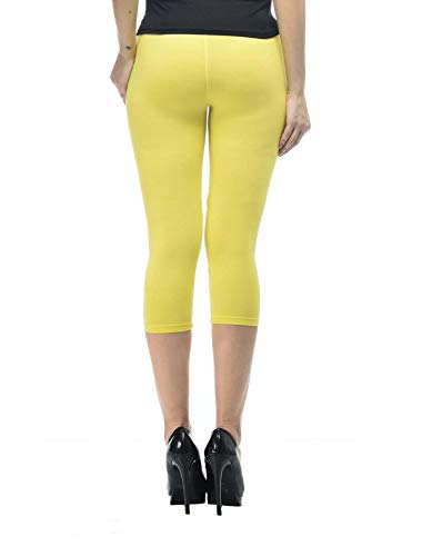 Image of Frenchtrendz Women's Cotton Spandex Stretchable Mid Rise Slim Fit Legging Capris (XS-4XL)