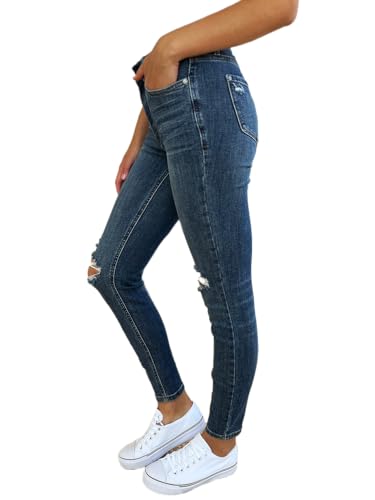 Judy Blue Women's High Waist Distressed Slim Jeans3