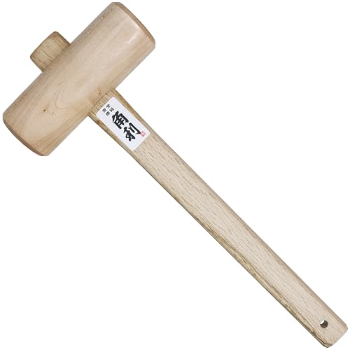 KAKURI Japanese Wooden Mallet Hammer 48mm - Large Wood Mallet for Woodworking, Joinery, Chiseling, and Carving - Heavy Duty Round Head - Made in Japan