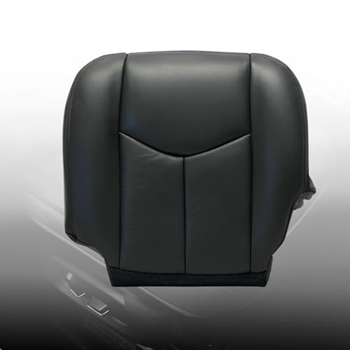FZJDSD Dark Gray Driver Side Bottom Replacement Leather Seat Cover Compatible with Chevy Silverado Tahoe Suburban Avalanche GMC Yukon Sierra 1500 2500 3500 HD 2003 2004 2005 2006 2007