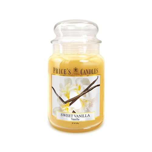Price's - Sweet Vanilla Large Jar Candle - Sweet, Delicious, Quality Fragrance - Long Lasting Scent - Up to 150 Hour Burn Time