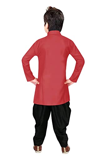 Image of Boys' Cotton Printed Krishna Style Kurta and Dhoti Pant Set