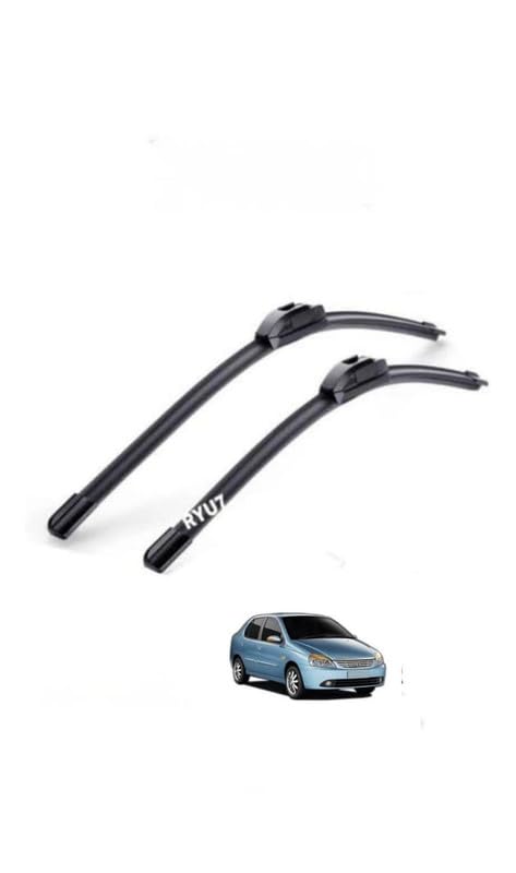 Image of All Season Frameless /Soft Wiper Blades Fits For Tata Indigo 22 inch inch /550mm+16 inch /400mm(Pack of 2)