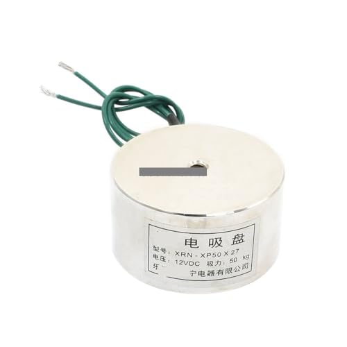 XRN-XP 50x27 Sucked Up Lifting Electromagnetic Magnet, 12VDC 50 Kg 110LB 50 x 27 mm