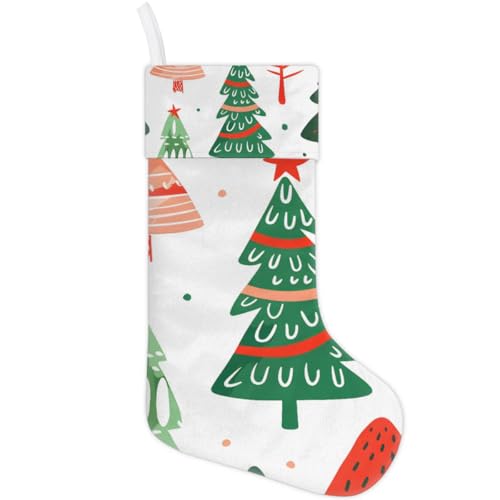 Christmas Stockings, 17.7in Bright Tree Xmas Stocking Gift Treat Bags Christmas Festivals Xmas Stocking Hanging Ornaments for Xmas Party Gift Filler Fireplace Christmas Tree Decoration