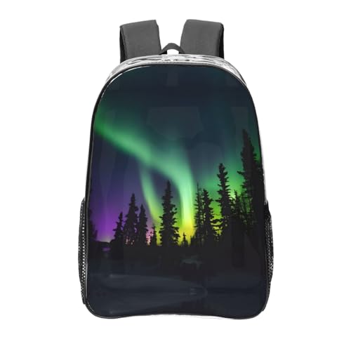Sac à dos transparent aurores boréales sombres idéal pour le travail et le sport