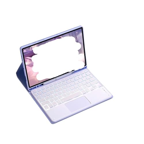 Clavier rétroéclairé tactile pour Samsung Tab A9+ Plus avec housse magnétique violette