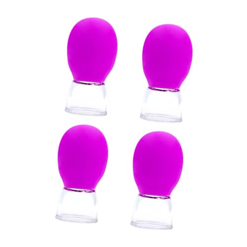 KiBcsLic 4 Pack of Cupping Glasses for Face and Body Massage, Rose