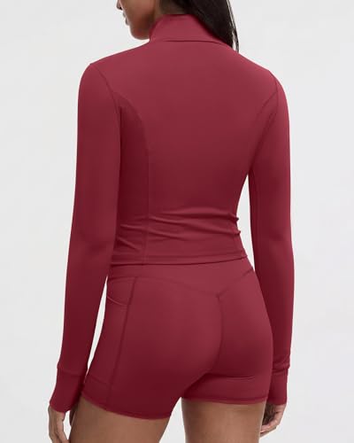 Image of SUUKSESS Women Golden Full Zip Up Workout Cropped Jackets Lightweight Athletic Yoga Tops