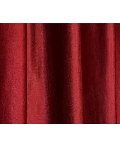 Image of Woah Modern Solid Long Crush Curtain Window CCurtain Polyester Weaved Parda Modern Parde for Living Room Bedroom Home Office Screens Eyelet Ring Red 5Feet(Pack of 1)