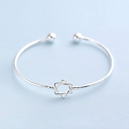 Pulsera con estrella de David ajustable contra pérdidas para mujer moderna 3
