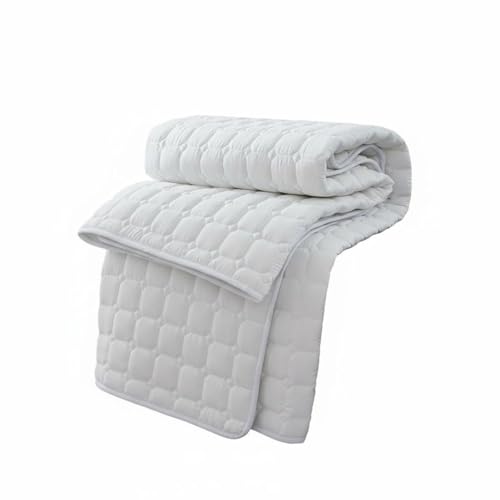 Ioensy Protector de Colchón Transpirable con Relleno de Seda Capa Acolchada Pad Lavable y Cubierta para Colchón Adecuado para Hoteles Dormitorios Uso Doméstico, 100x200cm, 120G Fino