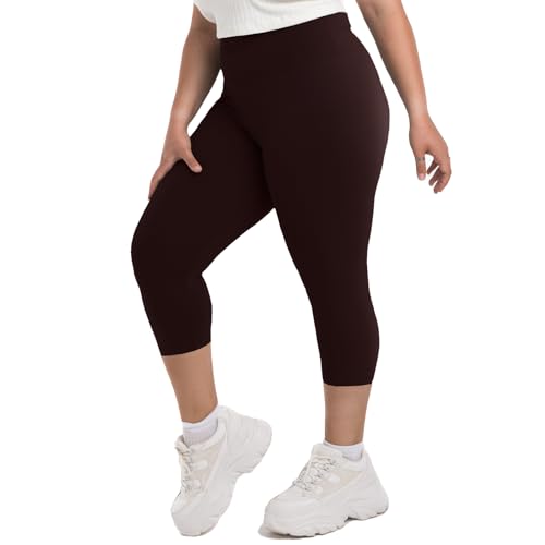Image of SINOPHANT Plus Size Leggings for Women, High Waisted Tummy Control Buttery Super Soft Black Yoga Pants for Workout Running