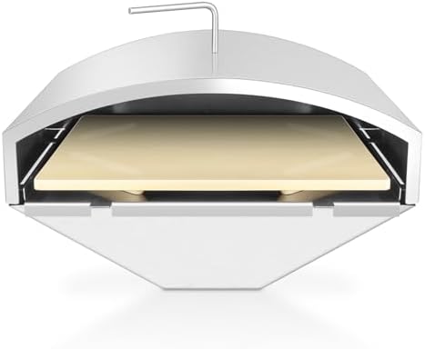 Wood Fired Pizza Oven Pellet Grill Top with Pizza Stone for Traeger Pit Boss GMG Z Grills Rectec Parts Universal Stainless Steel Smoker Accessories BBQ Kit