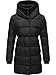 Ragwear Damen Mantel Lange warme Winterjacke mit Kapuze Niara YOUMODO Black Gr. M