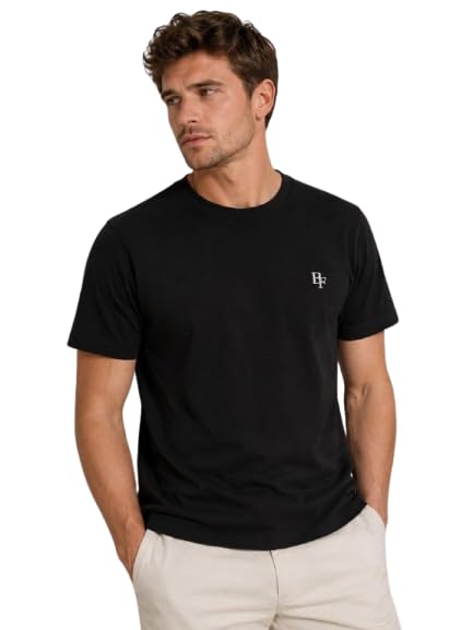 Image of BLUE FOG Summer Casual Wear Regular Fit Cotton Blend Half Sleeve Round Neck |T-Shirt for Men's(101)