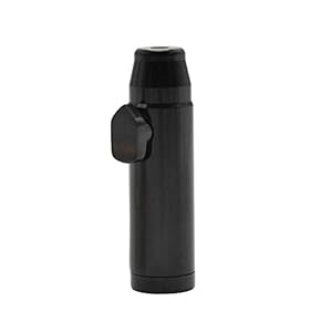 iSnuff Snuff Bullet Sniffer Snorter Dispenser (Metal) Black Amsterdam Style – Leak-Proof Storage Bottle Rocket Bullet
