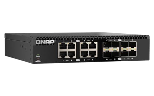 Image of QNAP QSW-3216R-8S8T-US 16-Port Half-Width Rackmount 10GbE Switch | Unmanaged, SMB /SOHO, High-Speed Networking Environment