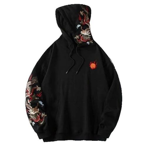 Xingfenly Chinese Embroidery Sweatshirt Autumn Loose Tops Streetwear Winter Street Gothic Boys