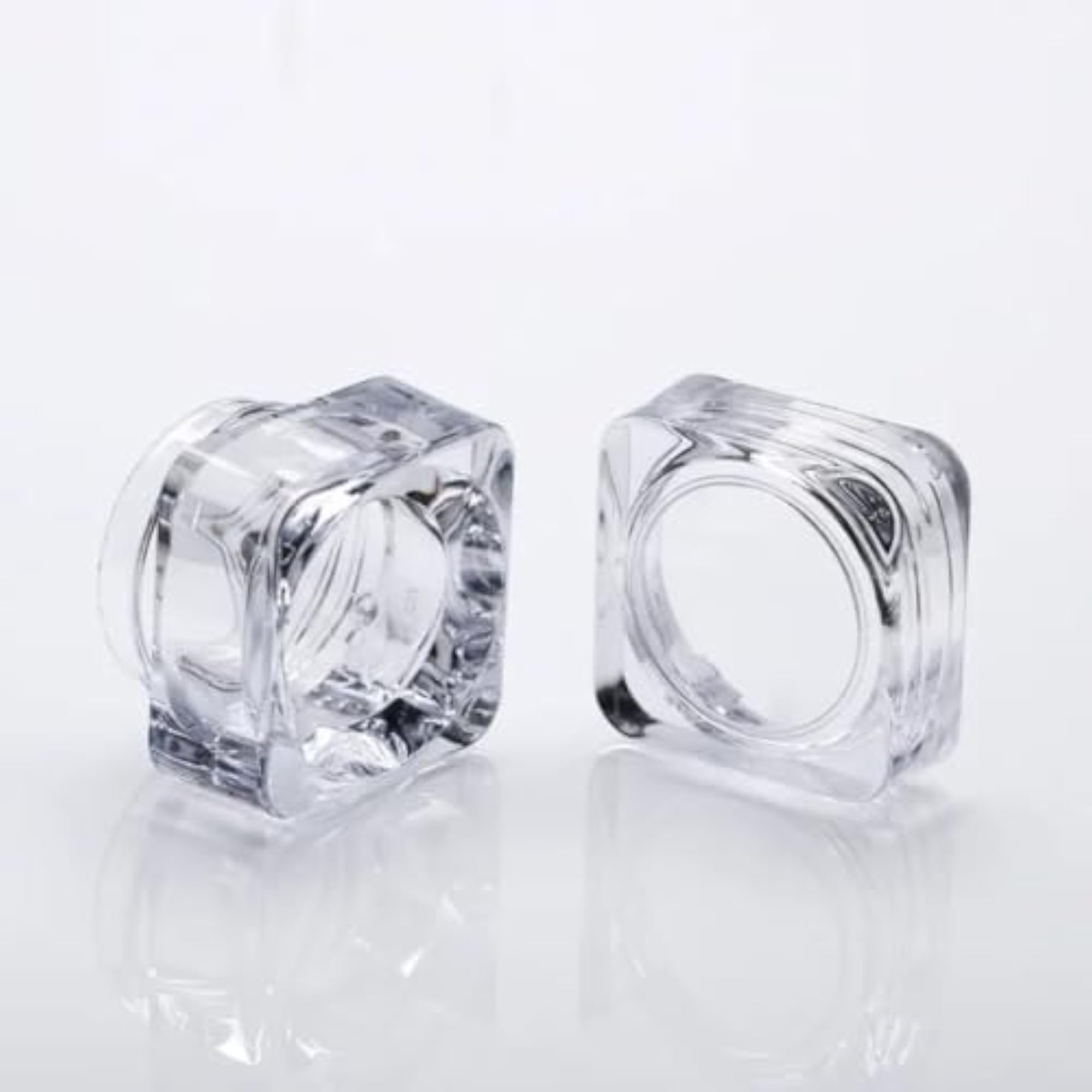 Clear Square Nail Art Storage Jars with Screw Lid, Premium Containers